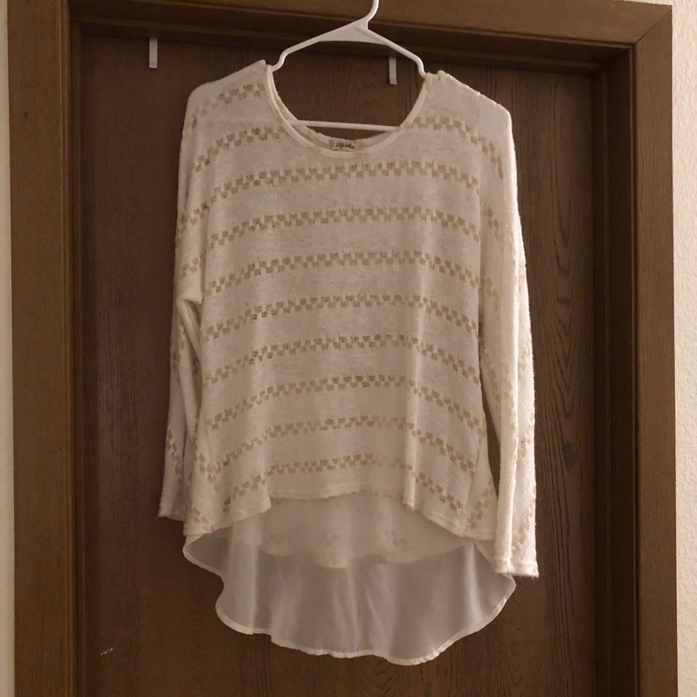 Gold and white top